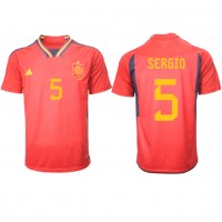 Pánský Fotbalový dres Španělsko Sergio Busquets #5 MS 2022 Domácí Krátký Rukáv